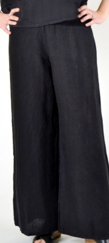 bryn Walker light linen Osca wide leg flood pant